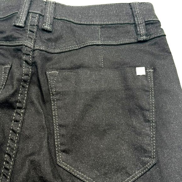 BEBE Women's 26 Black Jeans Sparkle Glitter Skinny Pants Whimsigoth y2k Clubwear - Picture 4 of 11